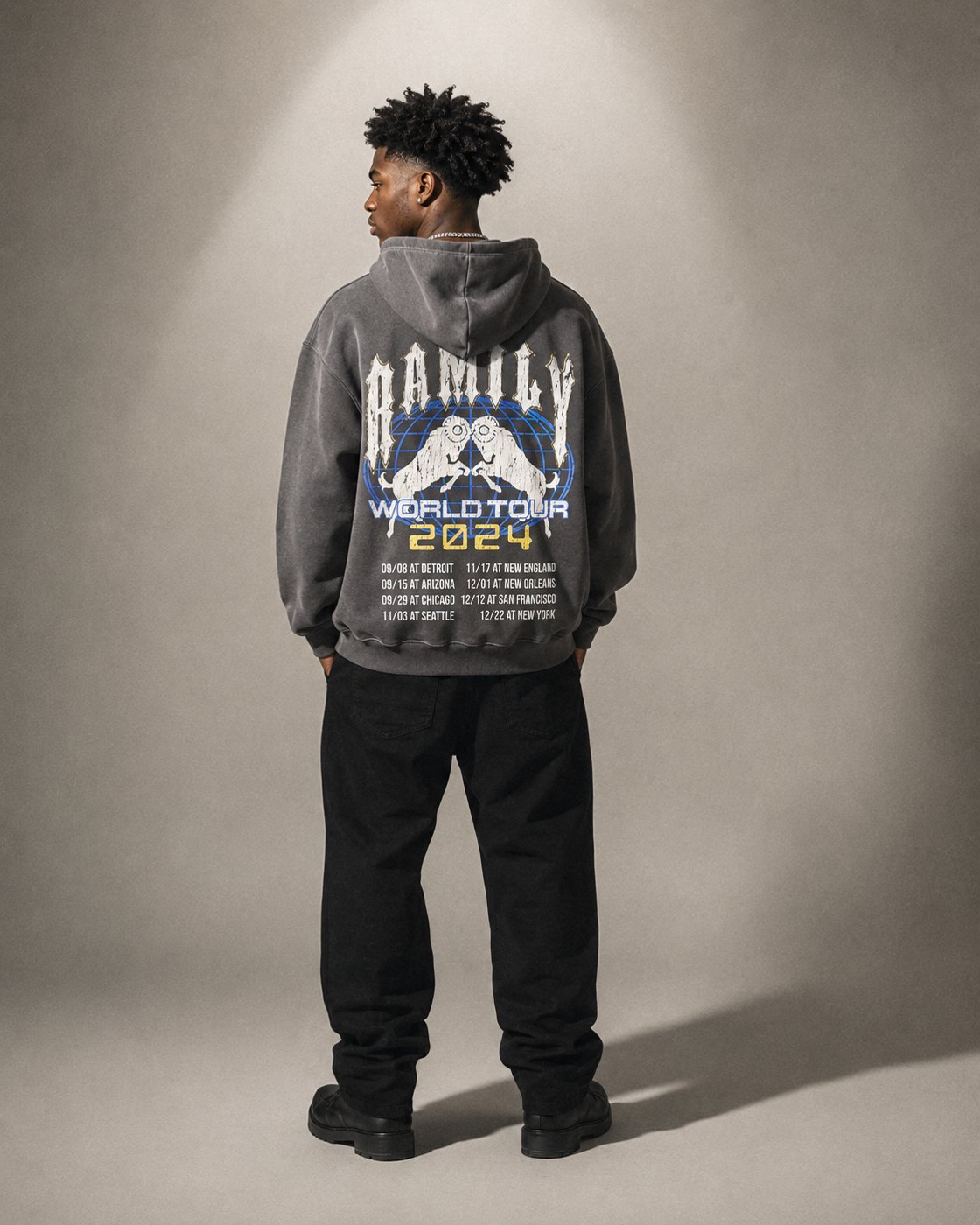 Elijah Harrison — Los Angeles World Tour hoodie, back graphic