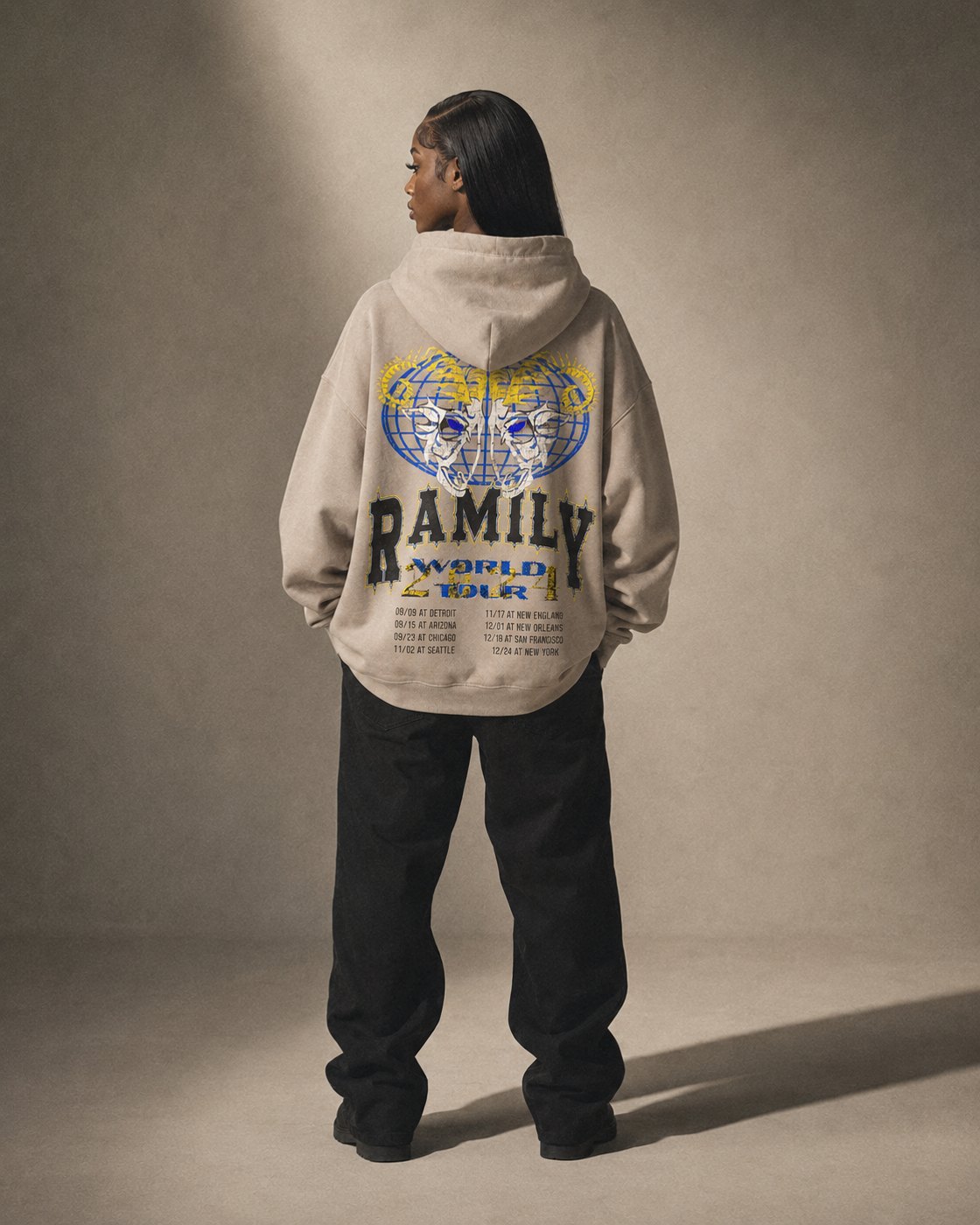 Nazariah Cole — Ramily V1 World Tour hoodie, back graphic
