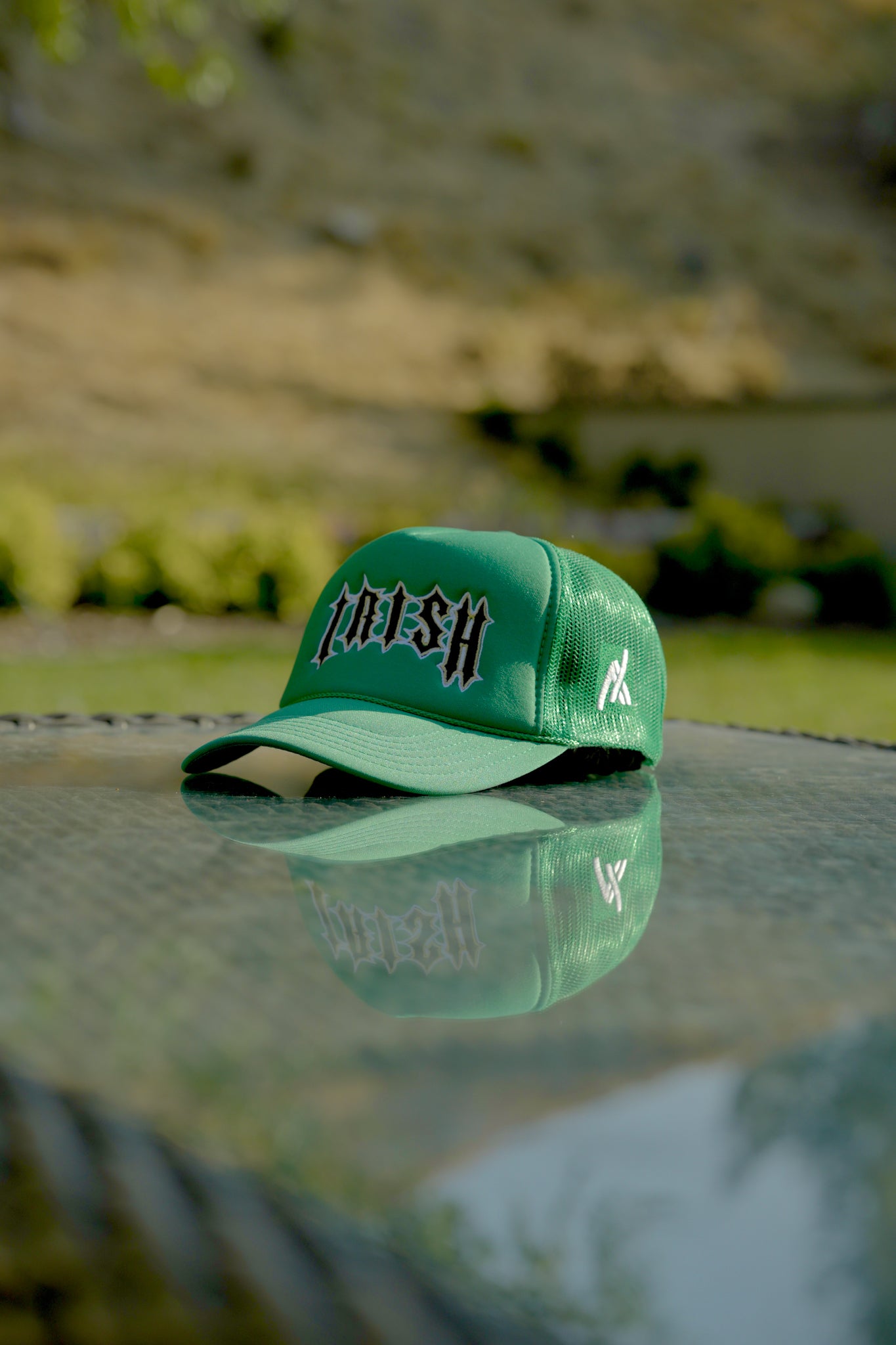 Irish Green Embroidered Foam Trucker