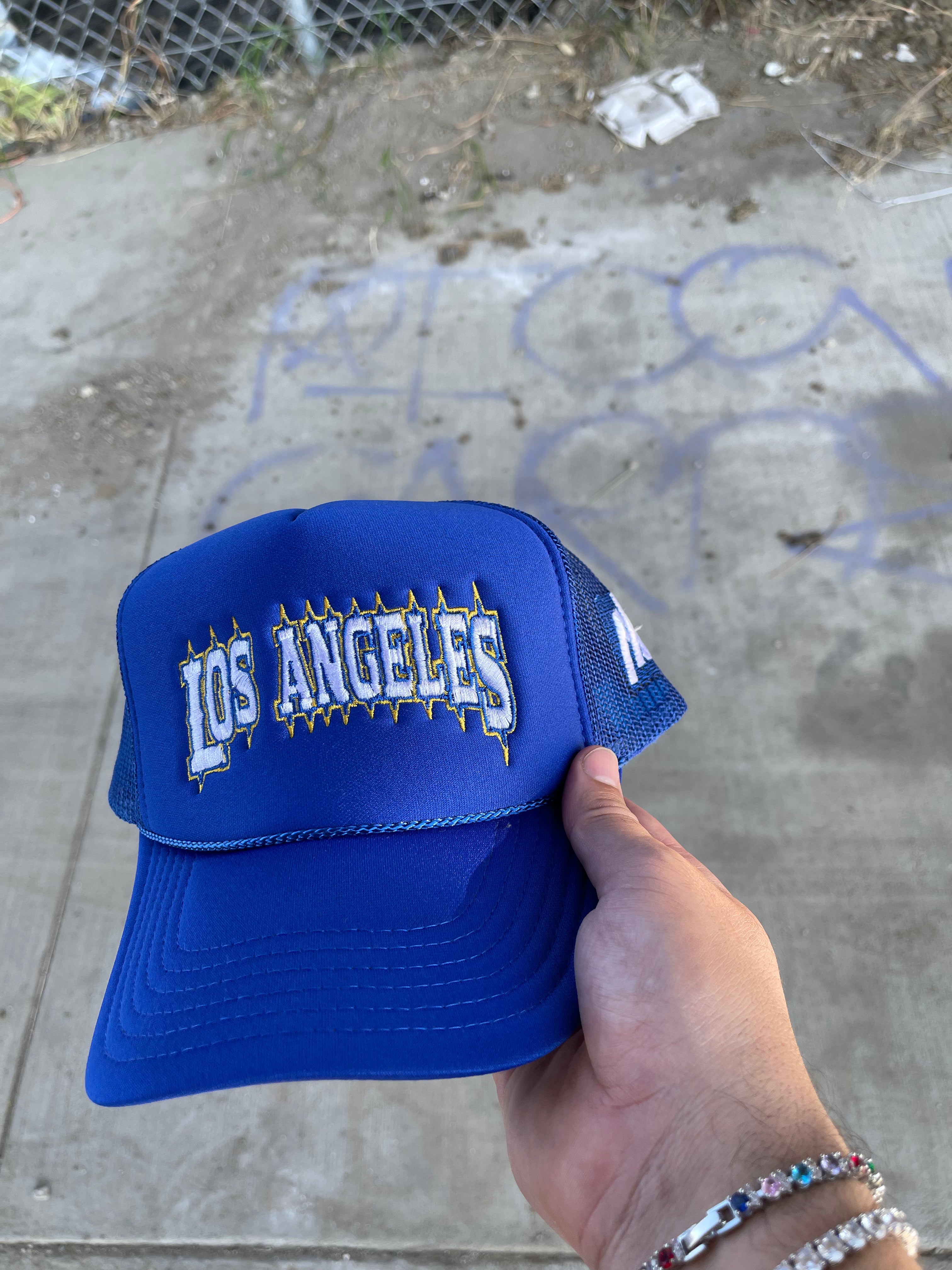 Los Angeles Embroidered Blue Trucker