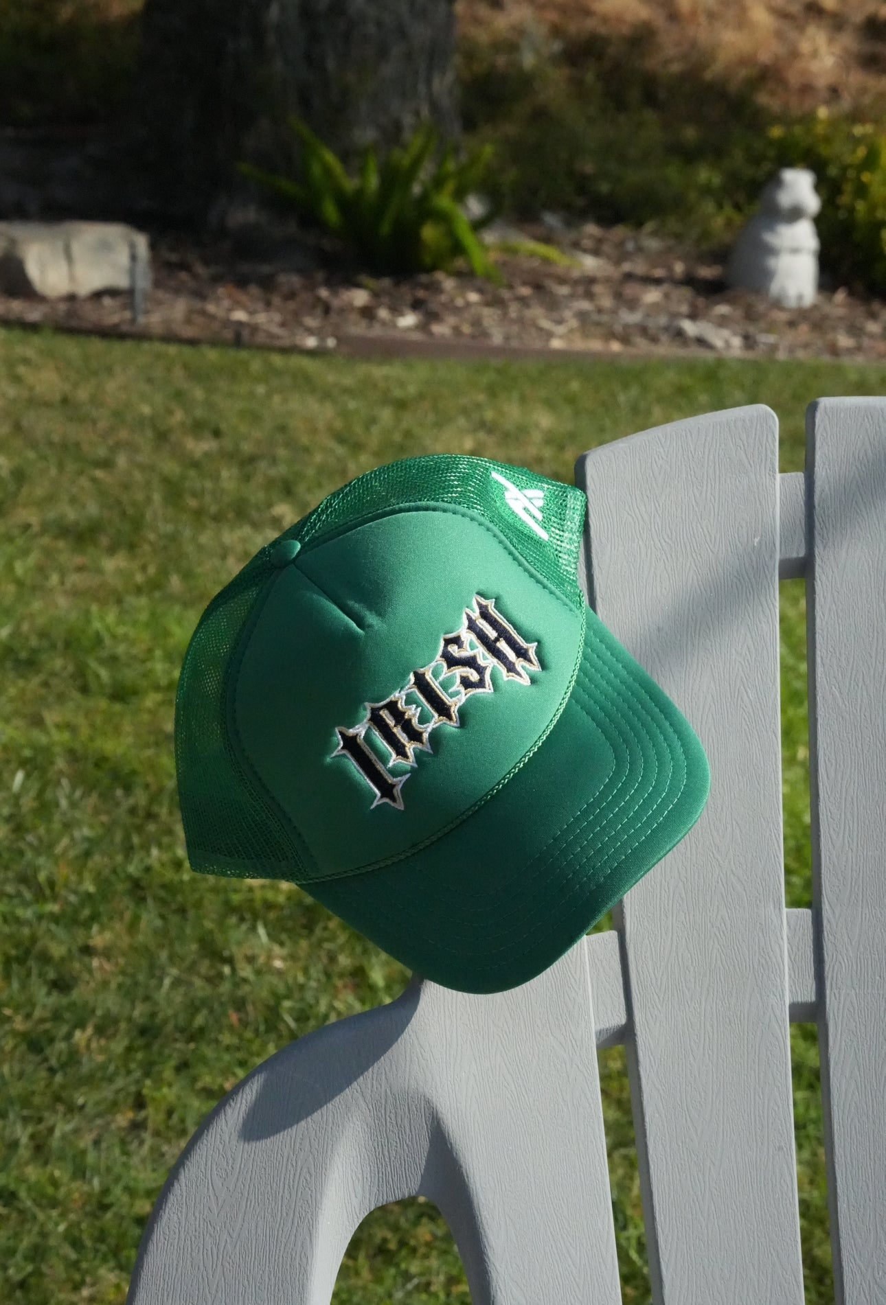 Irish Green Embroidered Foam Trucker